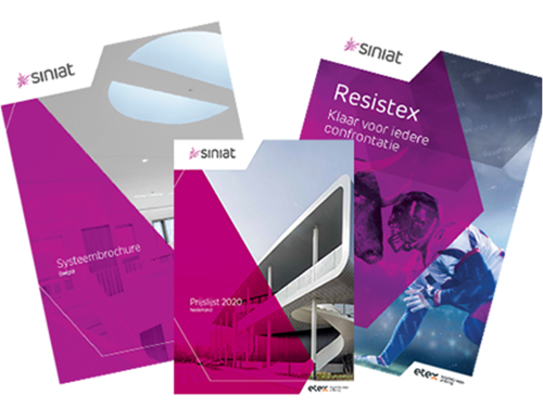 Waaier van Siniat brochures: Resistex, Systeembrochure & Prijslijst